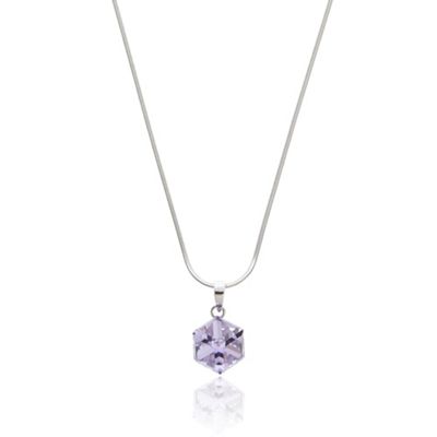 Designer sterling silver 3D provence lavender cube necklace